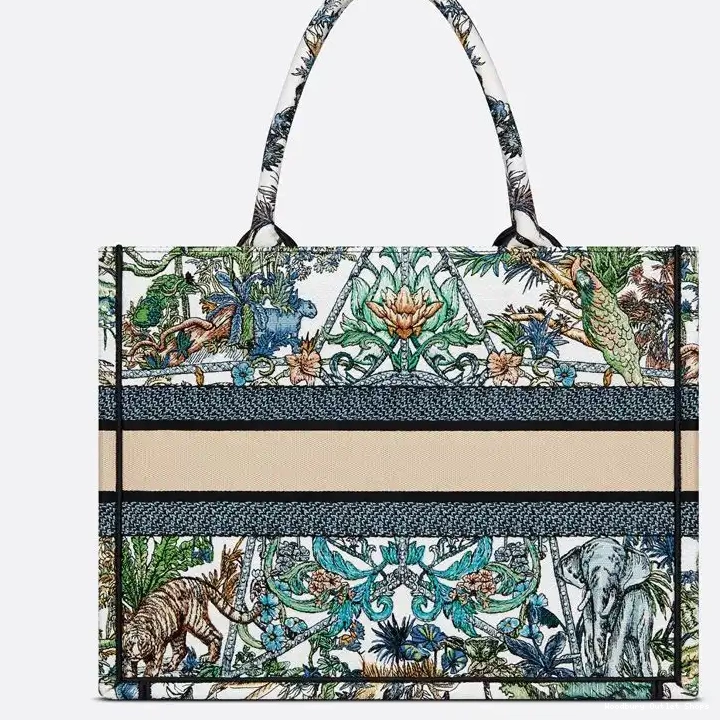 Cheap de Multicolor Book Canvas Motif Etoile Tote Voyage Dior 0408 Hot Sale